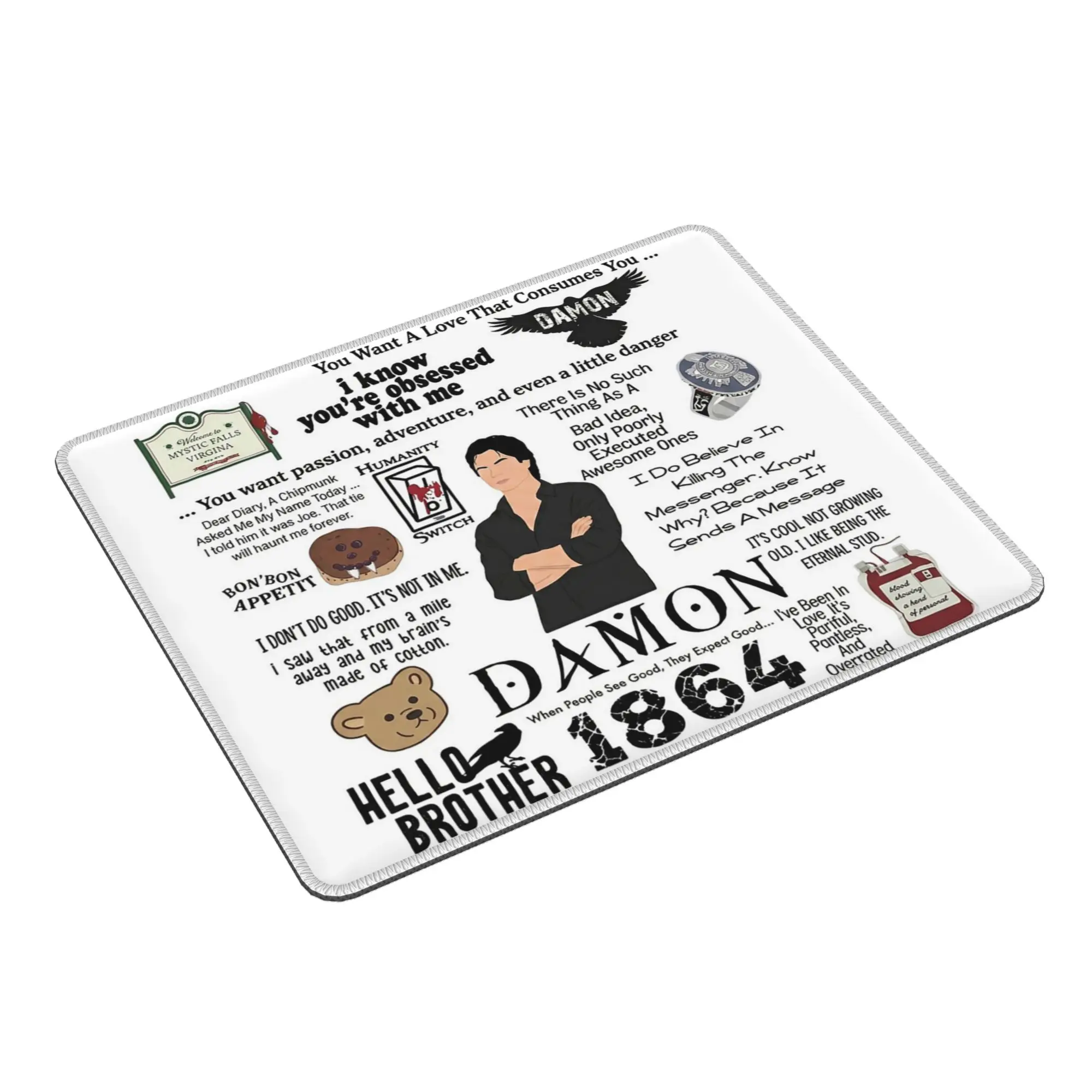 The Vampire Diaries Damon Salvatore TV Series Mouse Pad Computer Keyboard Mouse Mat Gaming PC Laptop Desk Mat Office Table Mats