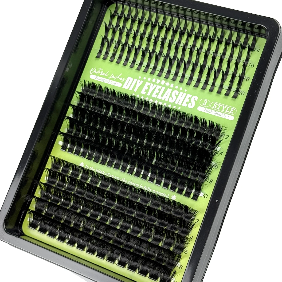 HBZGTLAD Spikes 80D-160D Wimpern-Cluster, gemischte Tray-Verpackung, voluminöse, flauschige Cluster-Wimpern, Wispy Einzelwimpern-Extensions für DIY-Make-up – Detail 4