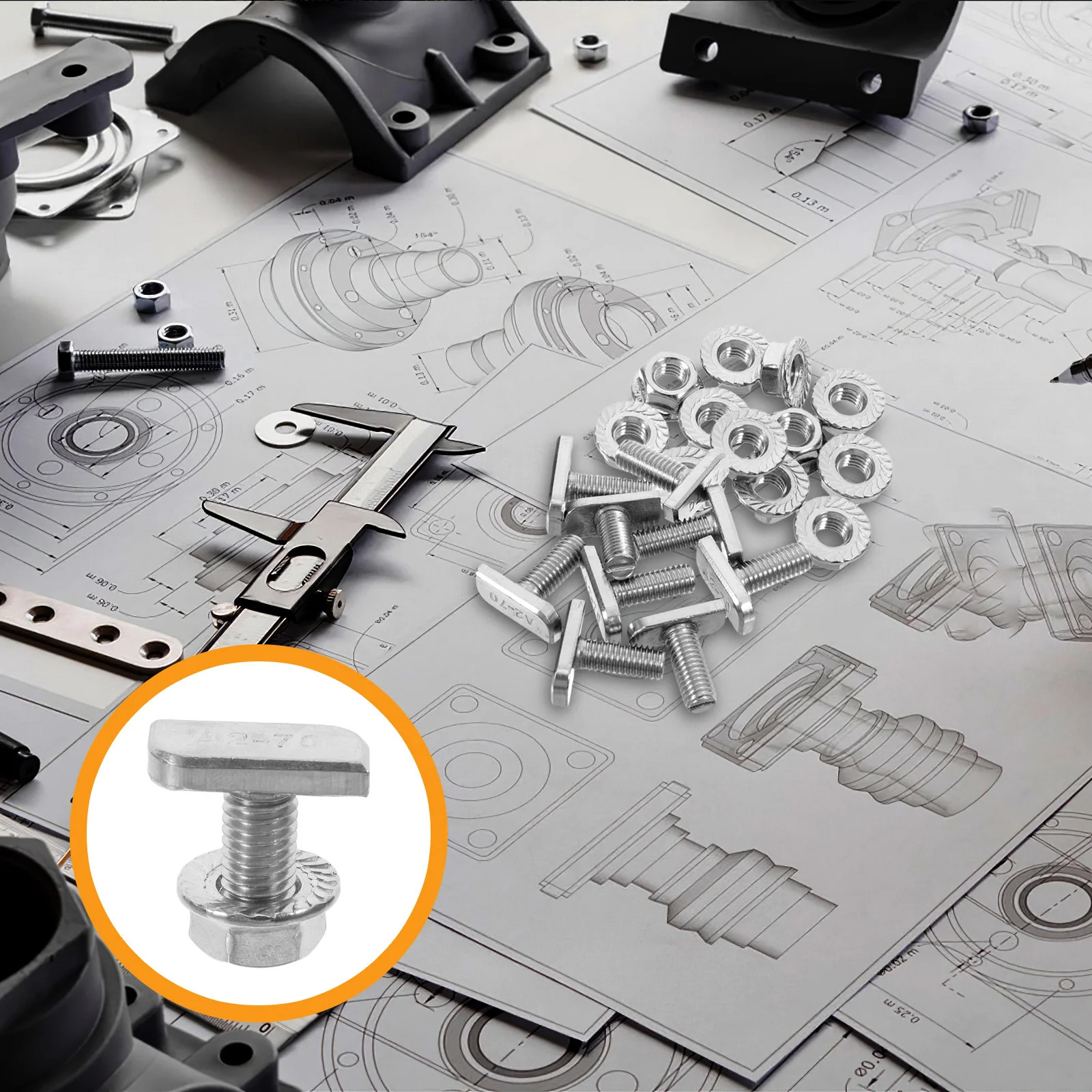 

20 Sets Hammer Head Screw Kit Screws Each) Stainless Steel Nut Locking and Bolt