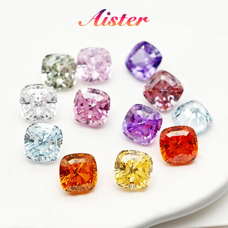 

Подушка высших цветов, огранка тысячелетия, кубический цирконий Gesstome, резка 4K, качество 5А, CZ, лабораторные циркониевые камни