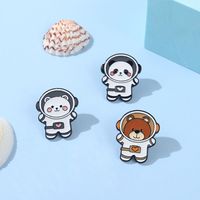 Cartoon Aerospace Series Enamel Brooch New Giant Panda Bear Animal Brooch Denim Adventure Lapel Backpack Badge Pin Gift