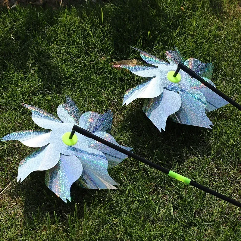 New Reflective Sparkly Bird Deterrent Windmill Protect Garden Plant Flower Lawn Decoration