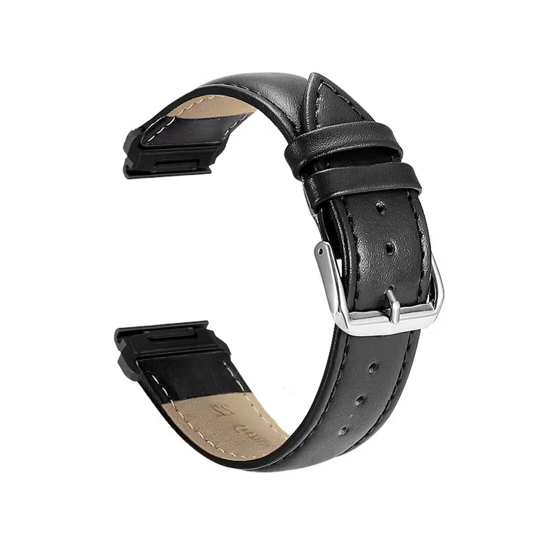 Quickfit 20 22 26 mm Leather Strap For Garmin Watch Fenix 5 6 6S 7 Pro 7S 7X 8 AMOLED 43 47 51 Enduro 1 2 3 Approach S70 Band