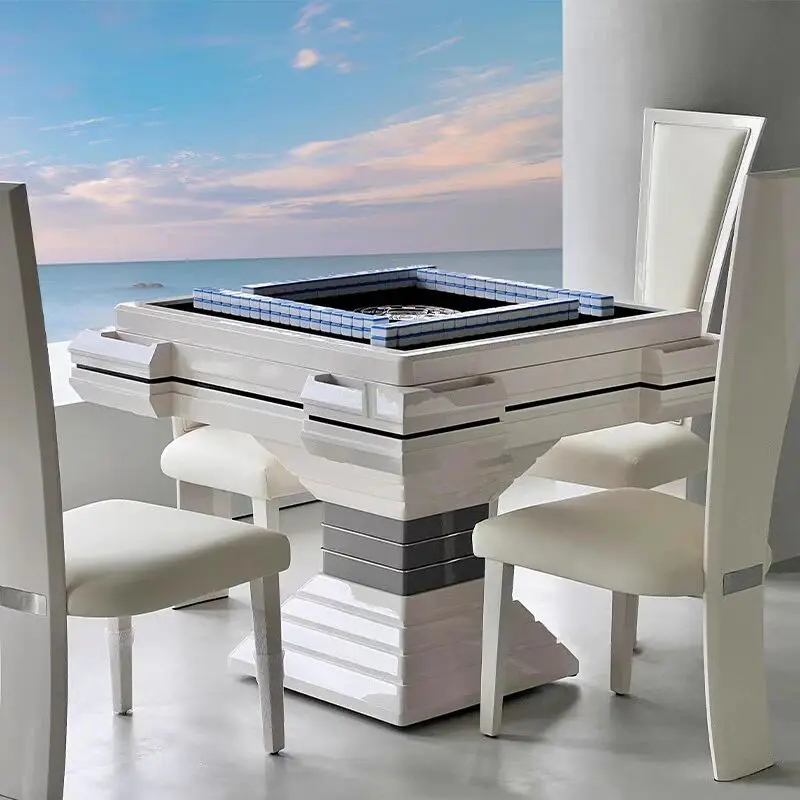 Italian Style Luxury Fully Automatic Electric Mahjong Machine Home Designer Hourglass Mahjong Table High-End Furniture