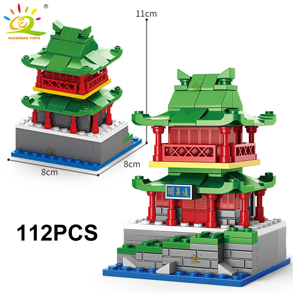 HUIQIBAO-Mini blocs de construction Moc City Street View, rue commerciale de bricolage, café, jouets de puzzle, ornements pour la maison, décoration