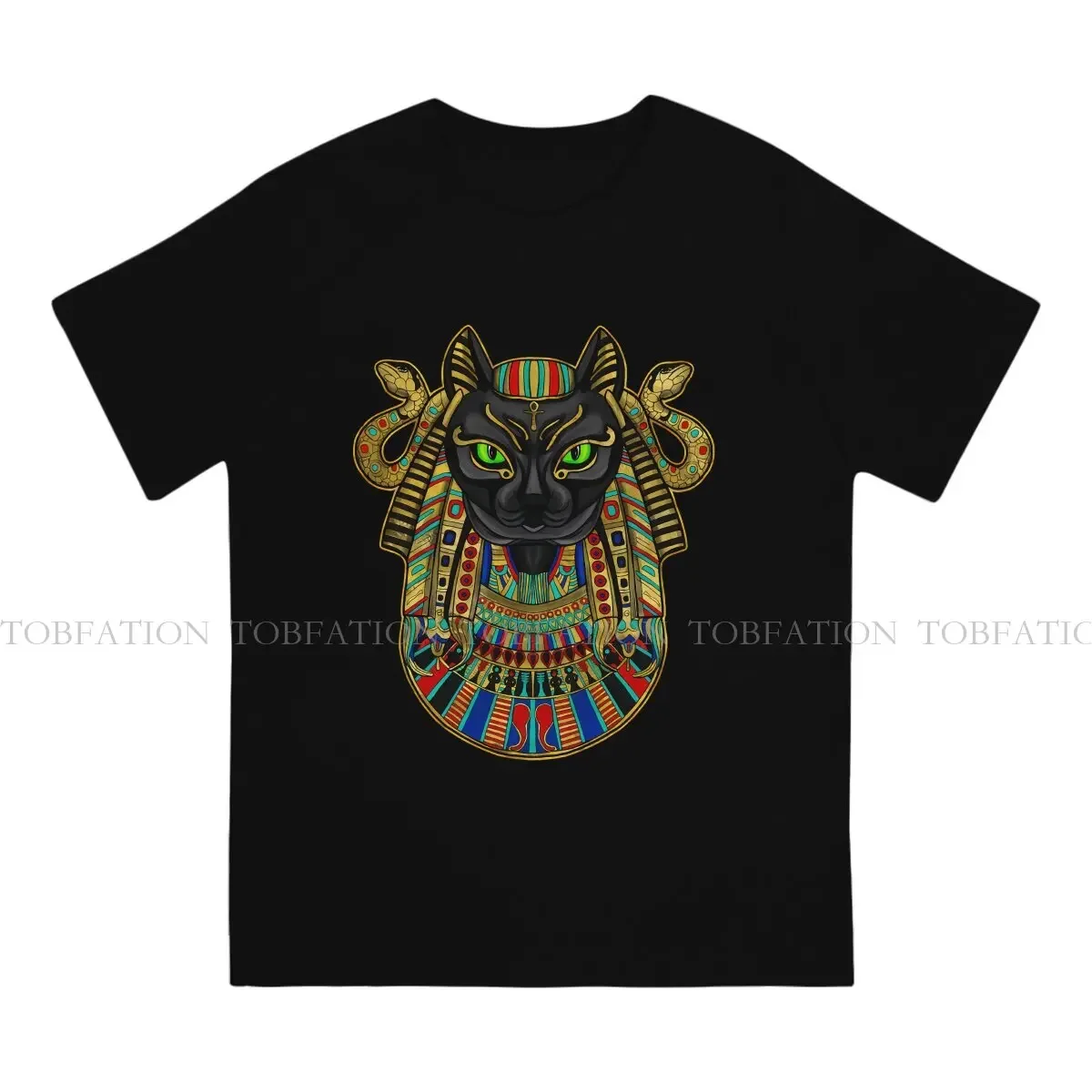 Bastet Egyptian Goddess Hipster TShirts Egyptian Male Graphic Pure Cotton Tops T Shirt O Neck Oversized