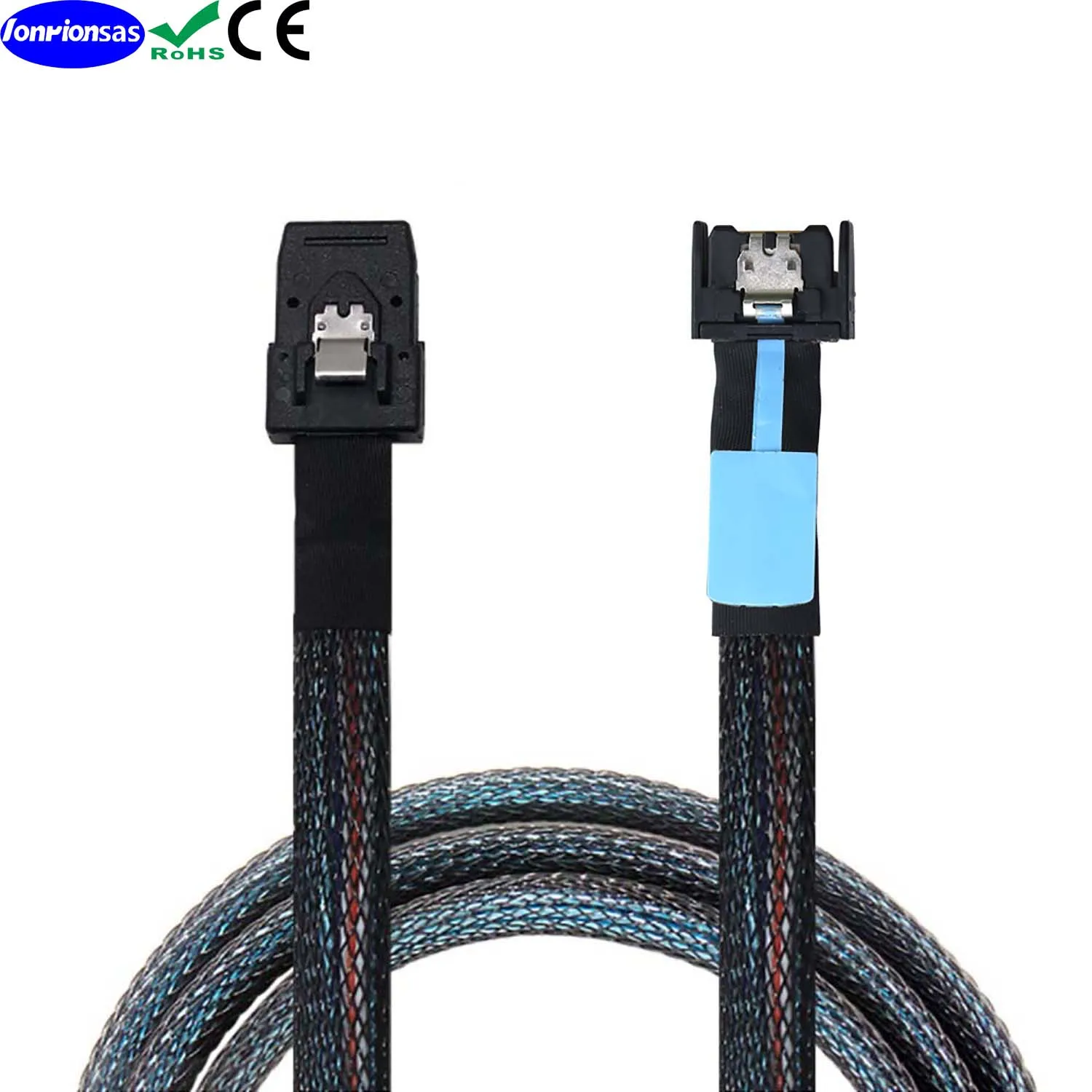 LONRIONSAS#Slimline SFF-8654 MCIO 4I 4X 38-Pin to MINI SAS SFF-8087 Support PCIe Gen5 server adapter Cable