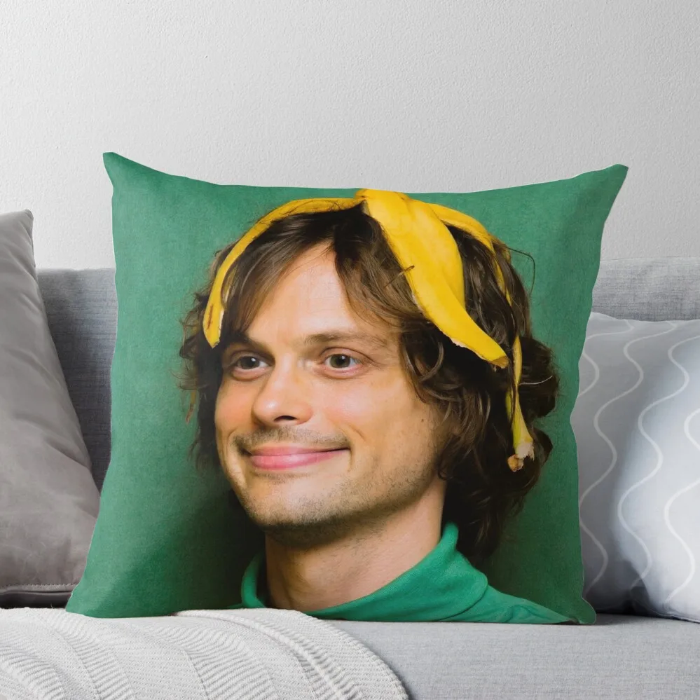 matthew gray gubler with a banana Throw Pillow ornamental pillows Decorative Sofa Cushion