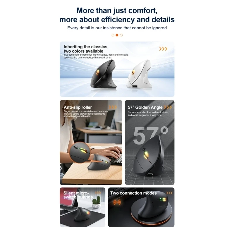 Y88B USB Wireless Vertical Mouse With Fast Charging And Lightweight Body For Painless Day Computings