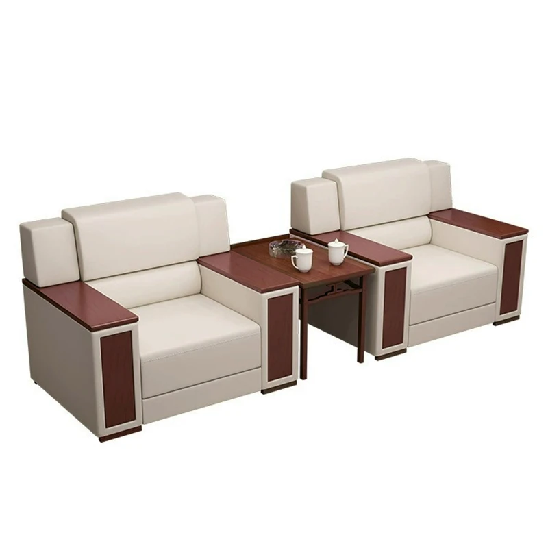 

Reception Room Conference Room Sofa Office Leather Simple Coffee Table Combination