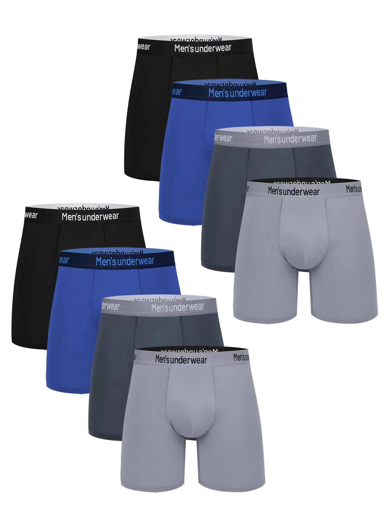 

8pcsMen's Underwear Mid Waist High Elastic Sports Flat Corner Shorts Comfortable Solid Underpants Fungi-Proofing Long Men Pure