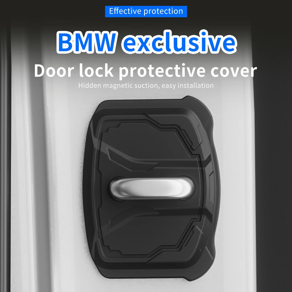 

4Pcs Black Silicone Door Lock Buckle Cover For BMW Auto Accessories Noise Reduction Anti-Collision Protector