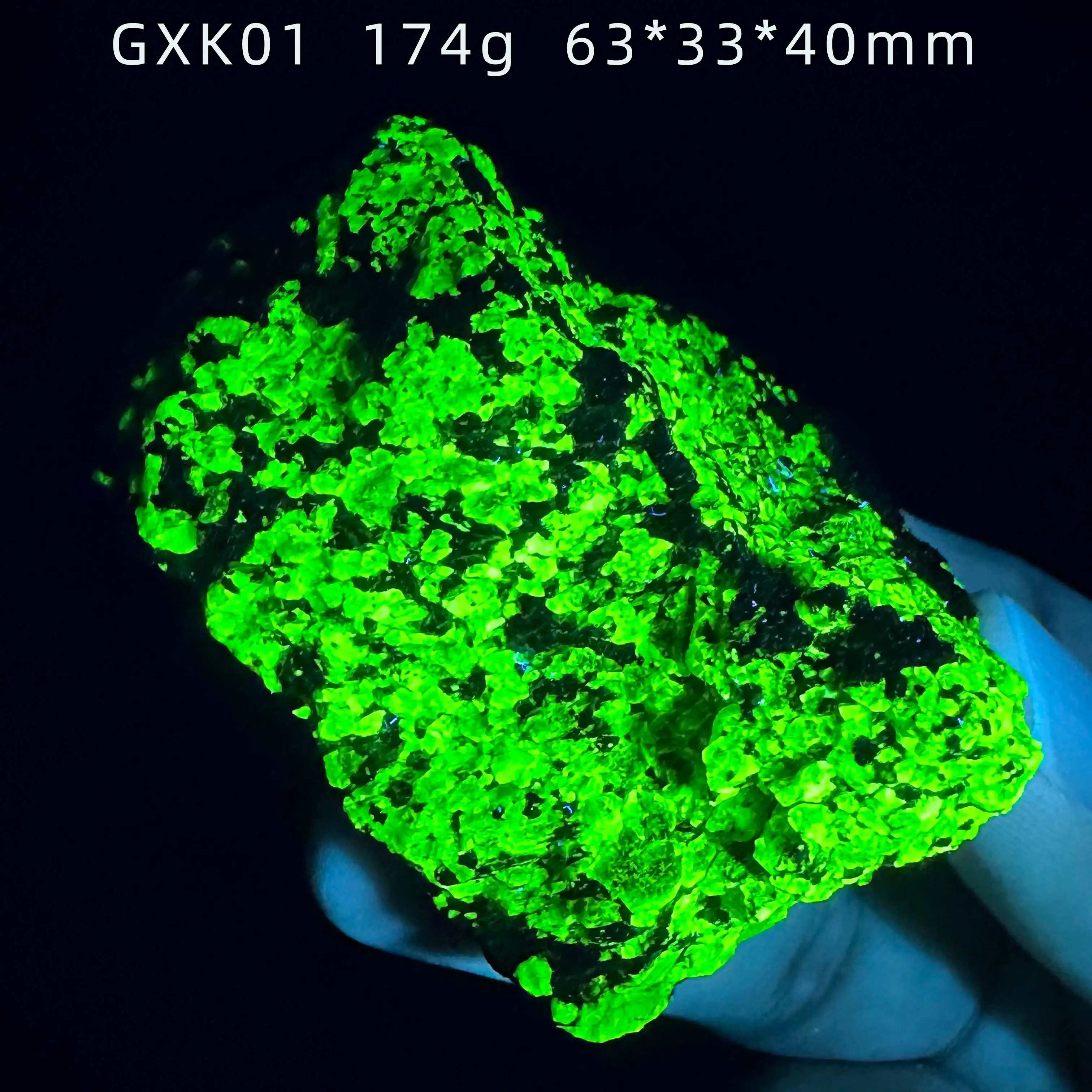 Natural America Willemite Mineral (Fluorescence Effect Green) Rock Healing Stone Quartz Crystals Home Desk Decor