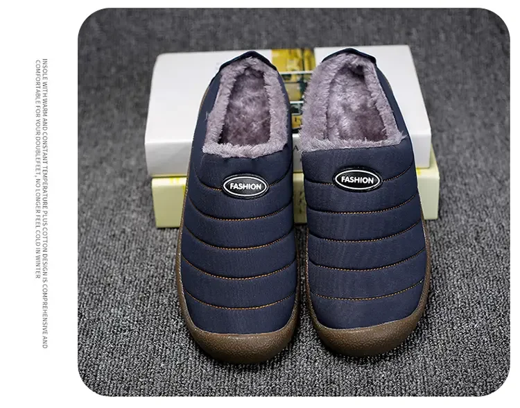 Men's Winter Warm Cotton Mop with Soft Sole and Thick Cotton Winter Boots, Indoor and Outdoor Couple's New 2025 Casual Shoes