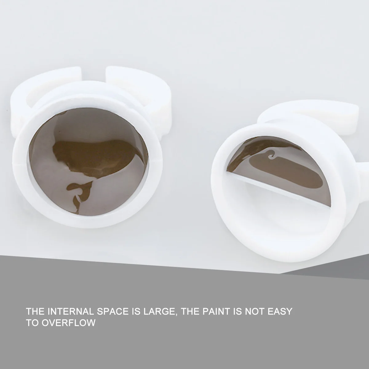 500Pcs No Separation Eyelash Makeup Rings Tool Disposable Ink Ring Holder for Professional Artists Size M White