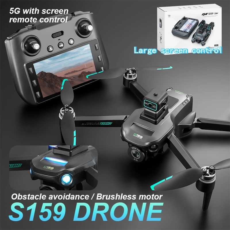 

2024New Professional S159 Drone 8k Camera Four-Axis Aerial Photography with Screen Remote Control 5000M 5G WIFI GPS FPV RC Dron