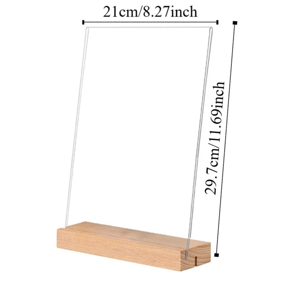 Slant/straight Groove Menu Paper Display Stand Highly Transparent 2 Uses Menu Sign Holder Waterproof Protective