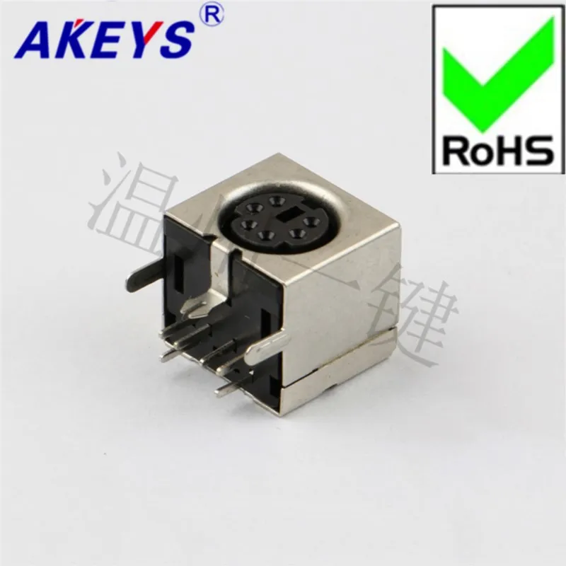 10PCS MDC-6-03 square keyboard plug DIN socket S terminal full package 6-pin six-core socket mother head