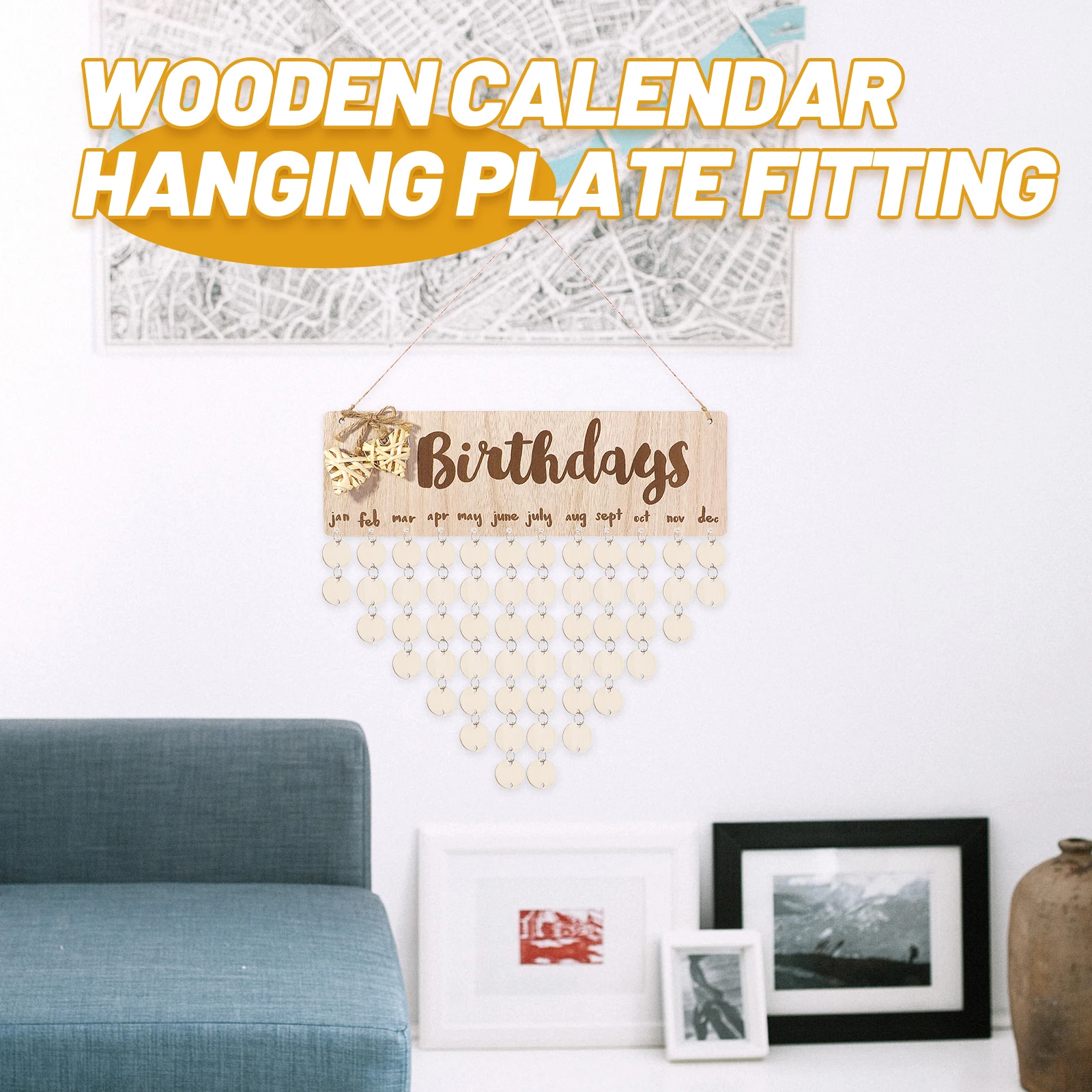 

50pc Diy Calendar Reminder Wood Pieces Round Craft Plaques Home Store Decoration Photo Props Kids Activities Eco Friendly Mdf