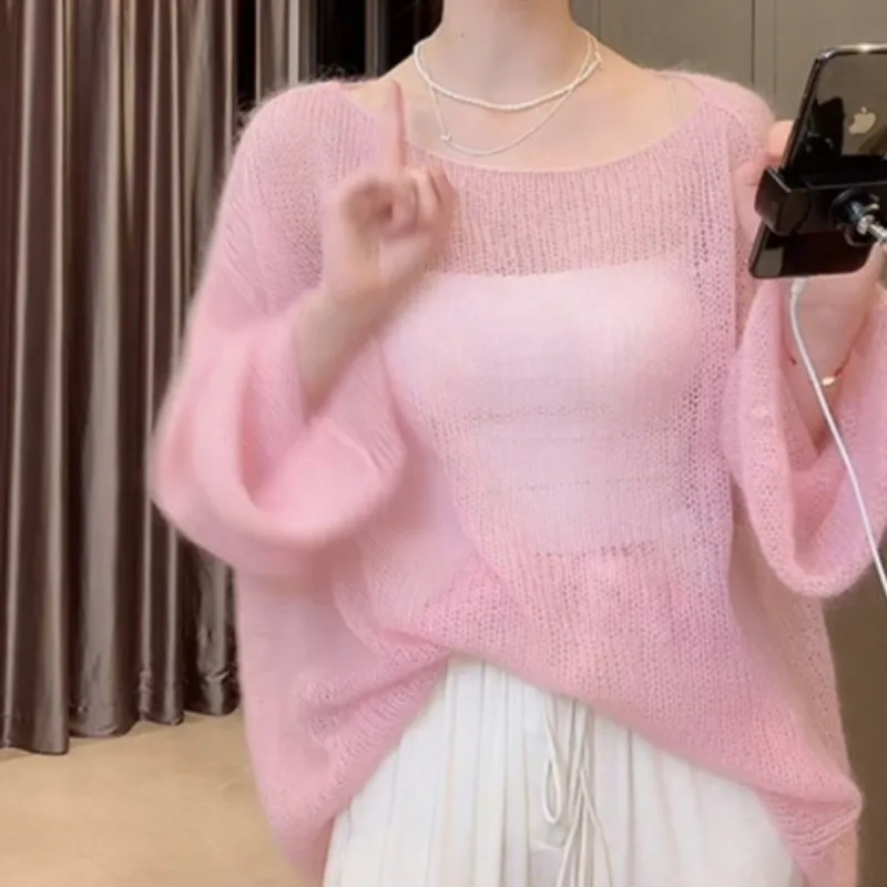 Knitted Pullovers Summer Hollow Out Sun-proof Fashion Chic Loose Cozy Daily Korean Style Thin Casual New Outwear Gentle Sweaters