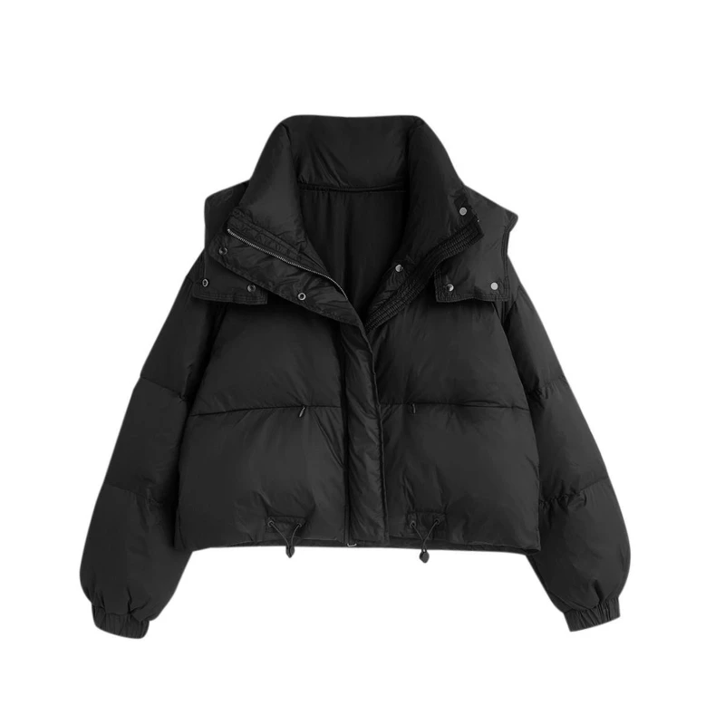 White Duck Down Direct Sales Fashion Short Down Jacket Women  and Thin and Tall Hooded Small Bread Clothes Winter Beauty Fashion
