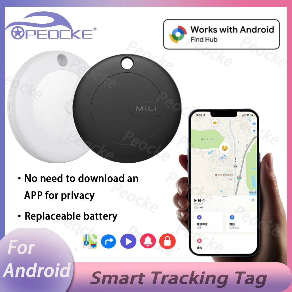 

MiLi Smart GPS трекер работает с Google Find Hub Bluetooth локатор устройство сумка для ключей Pet Finder для Android предмета анти-потерянная воздушная бирка