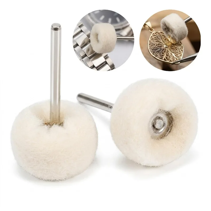 Wool Polishing Buffing Wheel for Dremel Rotary Tool Felt Polishing Padding Grinding Wheel Set with 3mm Universal Handle