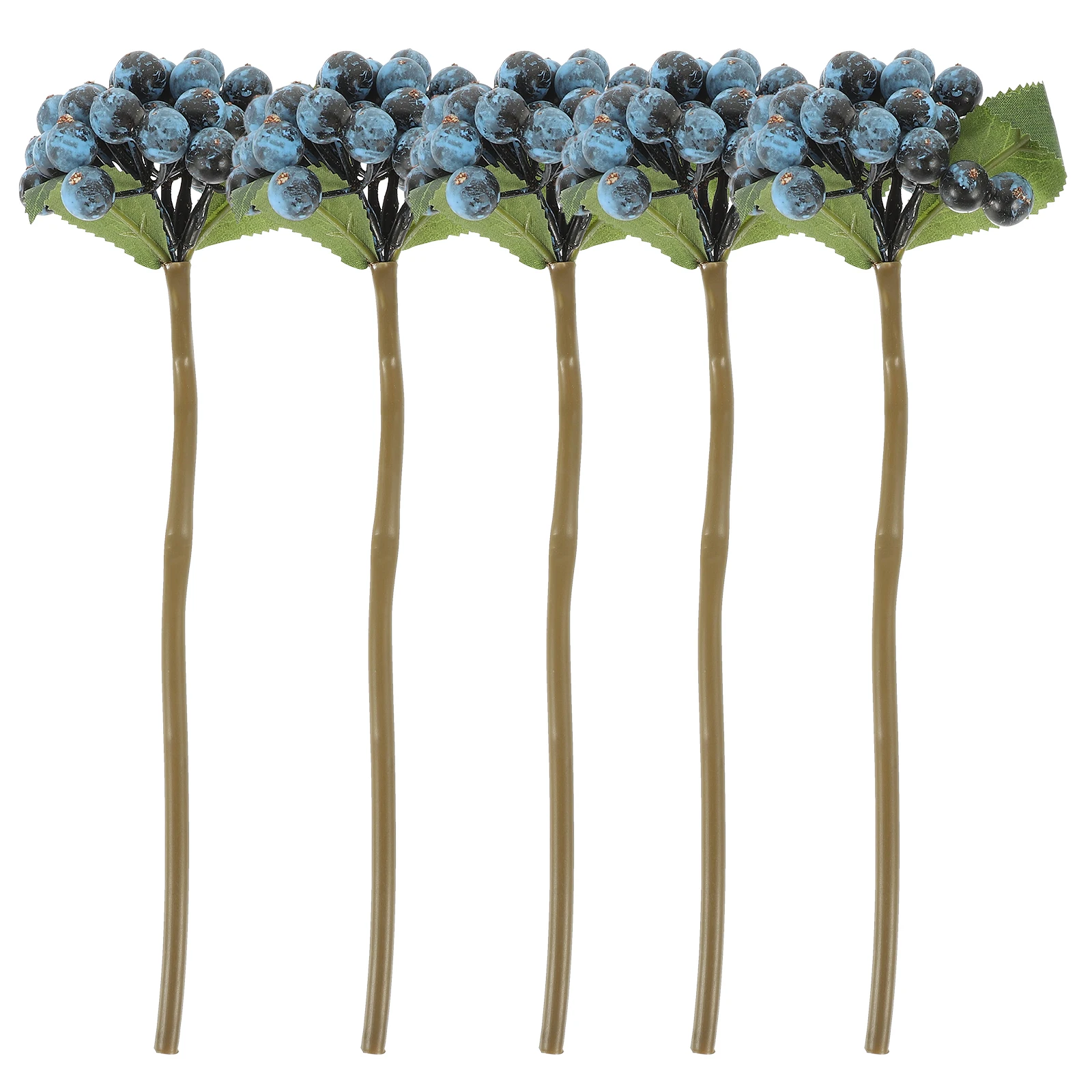 

5pcs Artificial Branches Home Office Wedding Decor Fake Berry Stem PVC Non-Fading Lifelike Christmas Picks