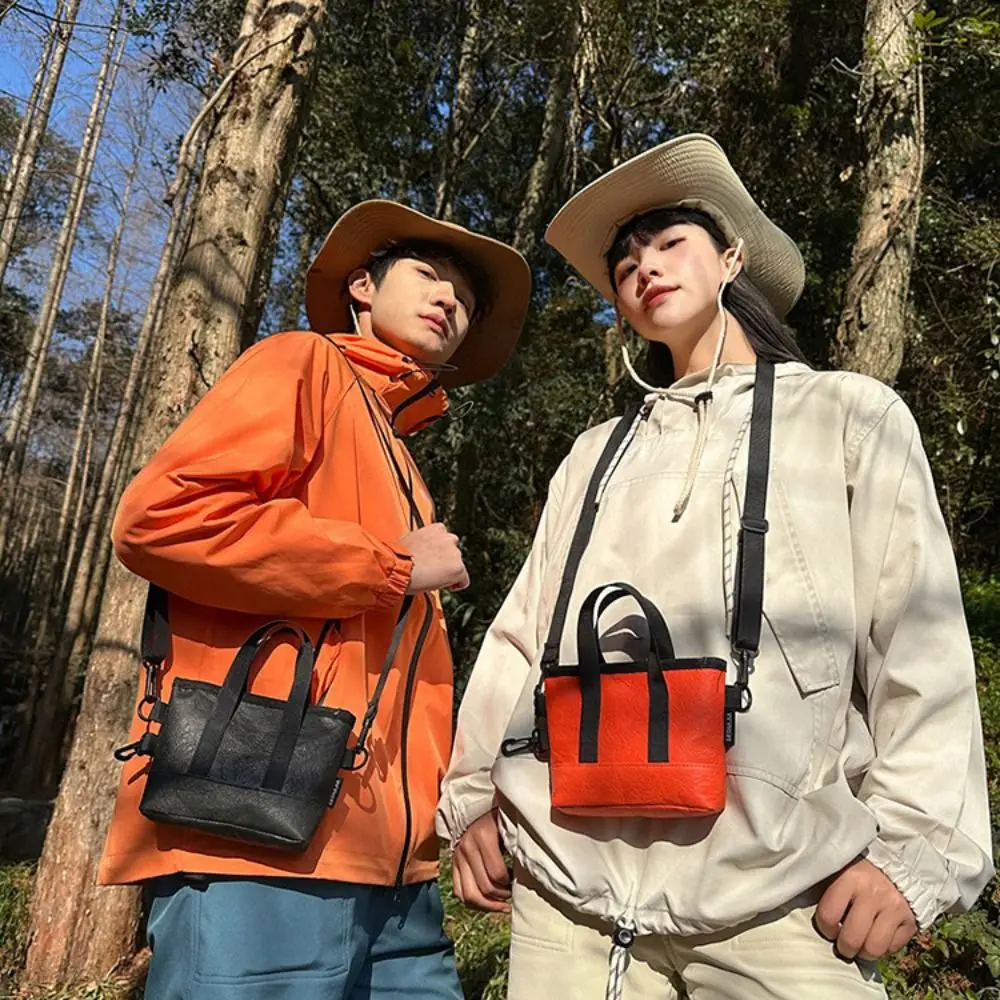 

All-match PU Dupont Paper Shoulder Bag Harajuku Pendant Men Crossbody Bag Casual Sports Mobile Phone Pack Unisex
