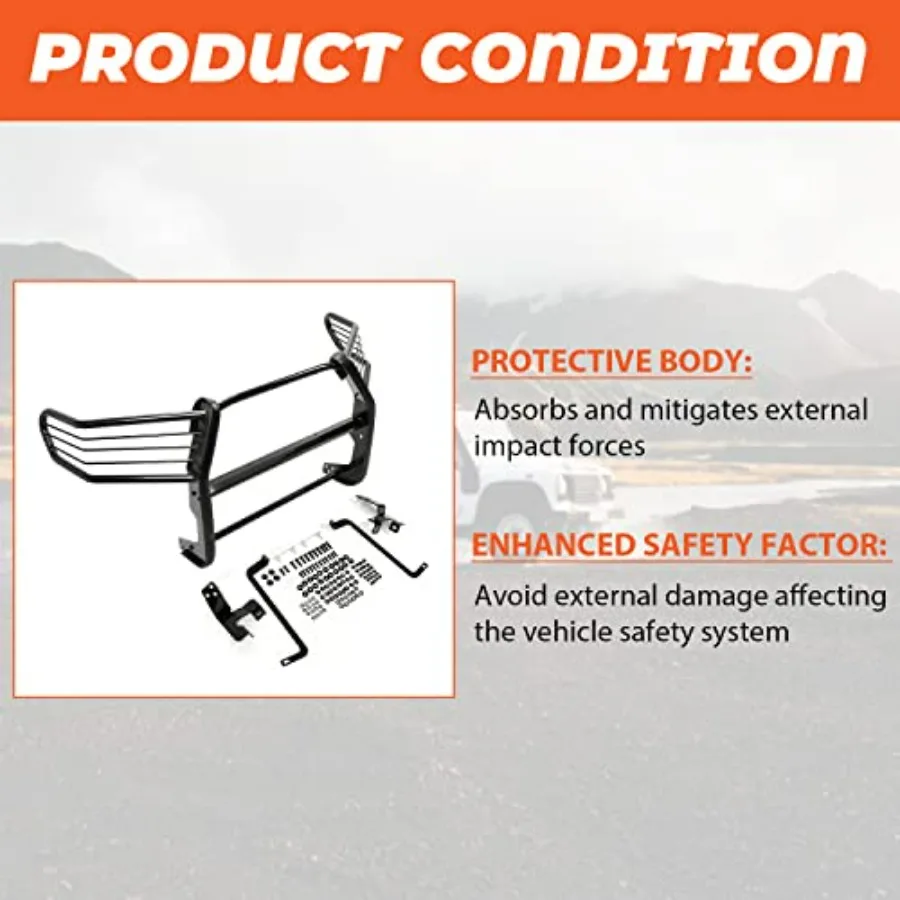 واقي فرشاة المصد متوافق مع 2016-2022 تويوتا تاكوما من الفولاذ المقاوم للصدأ، فرشاة حماية شبكة المصد الأمامي الأسود #2