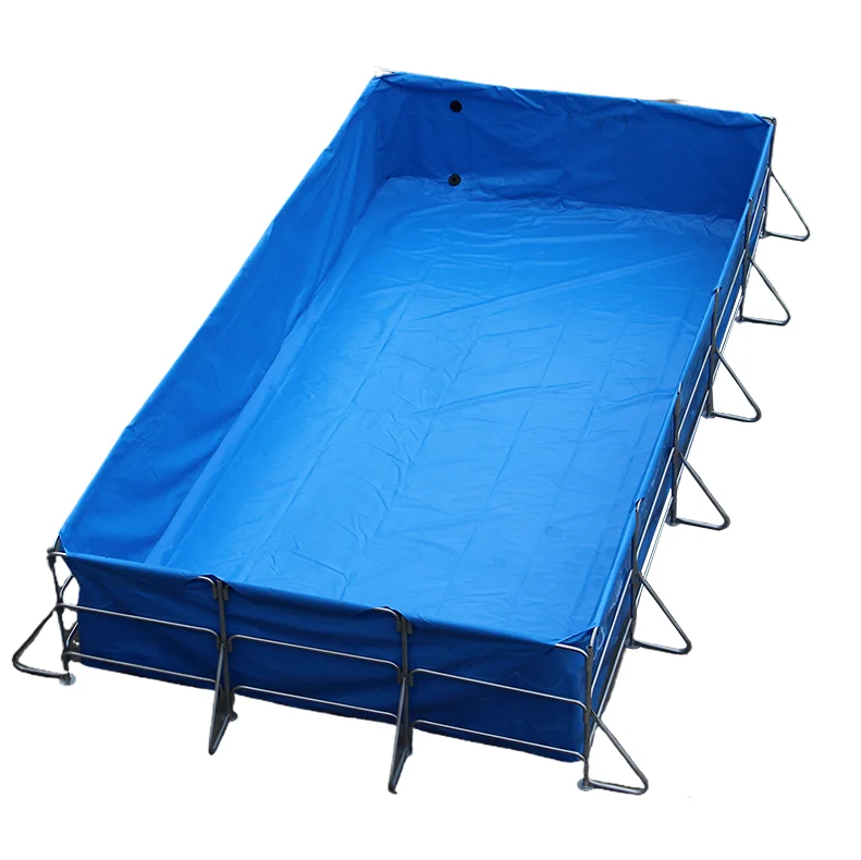 Square galvanized frame fish pond with PVC canvas lining - aquaculture equipment and agricultural water storage