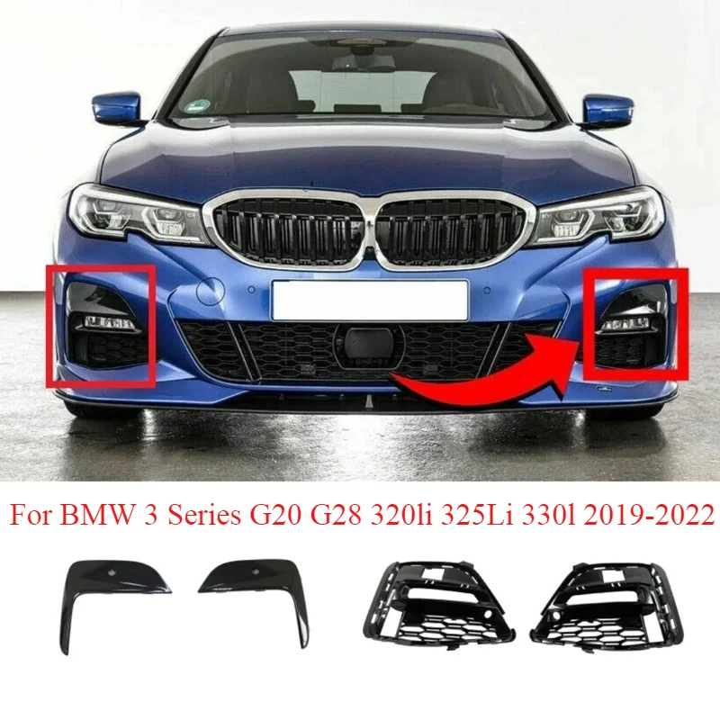 

Front Bumper Fog Light Grille Grill For BMW 3 Series G20 G28 320i 325i 330i 330e 51118089207 51118089208 51118069371 51118069372