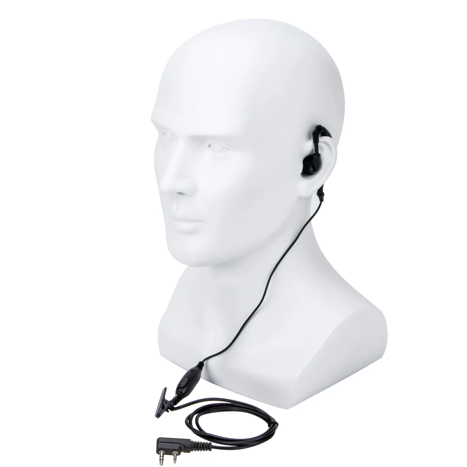 2Pin Earpiece Mic with PTT for Baofeng UV-5R UV-82 UV-B5, Kenwood KPG29D KPG48D KPG55D TK-2207, HYT TC-2100 TC-278