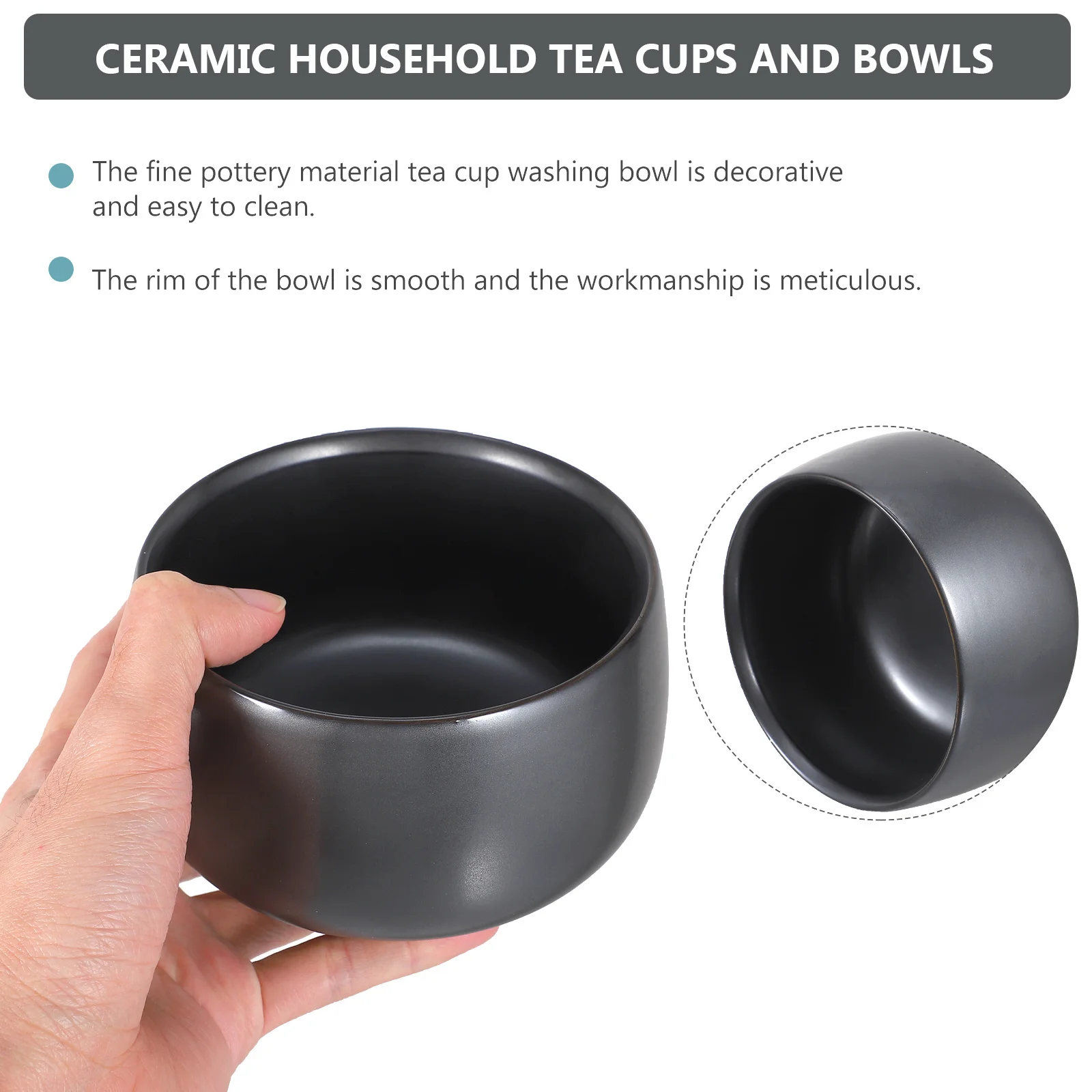 

Миска для мытья чая, высококачественная керамика, гладкий обод, многофункциональная миска для хранения, подарок для любителя чая Gongfu, керамический контейнер