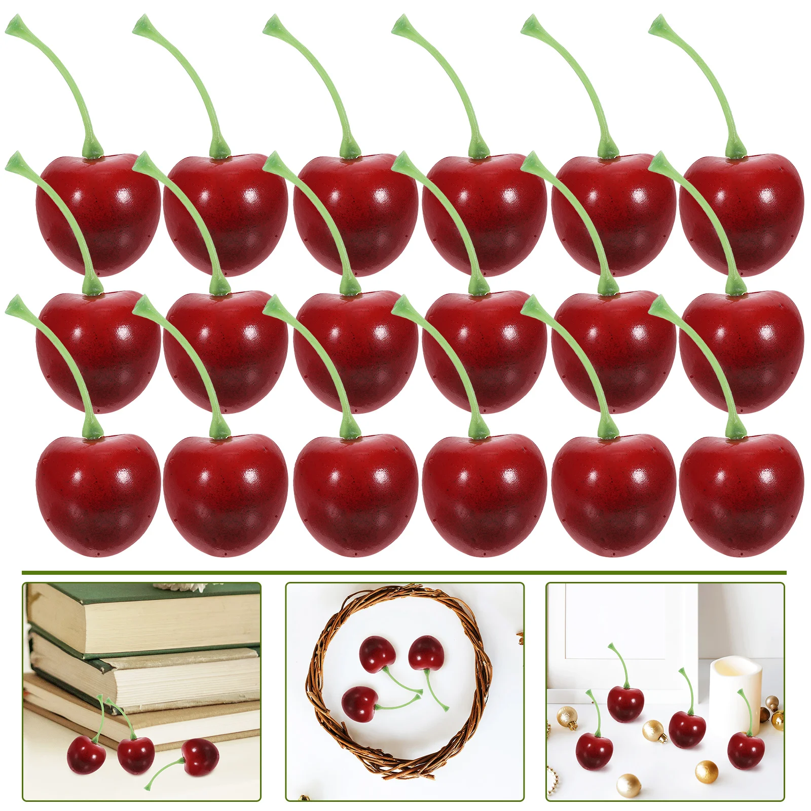 Simulated Small Fruit Model Set Cherry Shape Ornaments Fake Kids Toy Cabinet Decor