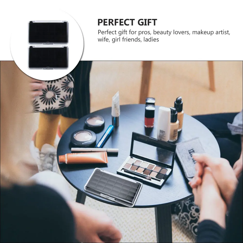 

2Pcs Empty EyeShadow Box Lipstick Magnetic Palette Plastic Containers Lids Makeup Storage Case Tool