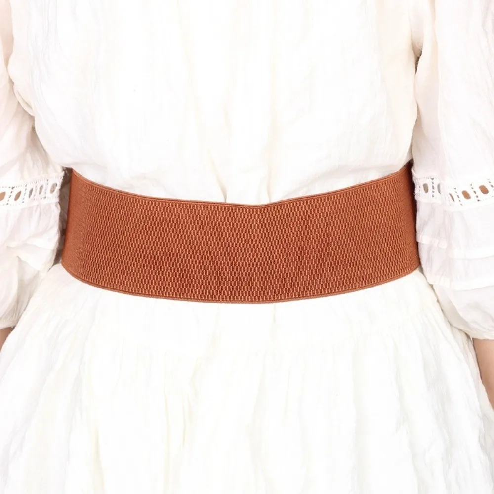 Luxury PU Stretchy Cummerbunds Leopard Print Cloth Female Waistband High Waist Elastic Wide Waist Belt Female
