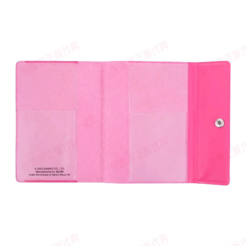 Original Sanrio Melody Kitty Cinnamoroll Multifunctional Pu Passport Card Documents Storage Sleeve Anime Figure Toy for Children
