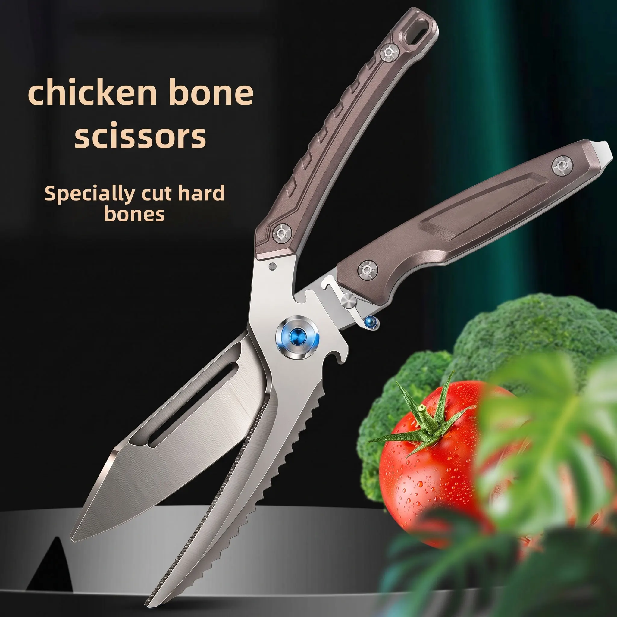 Upgraded Chicken Bone Shears Heavy Duty Multipurpose Kitchen Scissors–High Hardness Stainless Steel for Cut Meat Chicken Herbs
