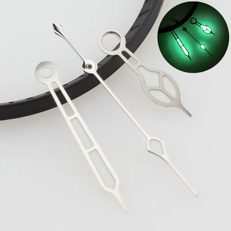 

Silver Alpinist NH35 Watch Hands Green C3 Luminous Needles for Seiko Mod Prospex SPB Style Watch Hands Set Pointer Pin