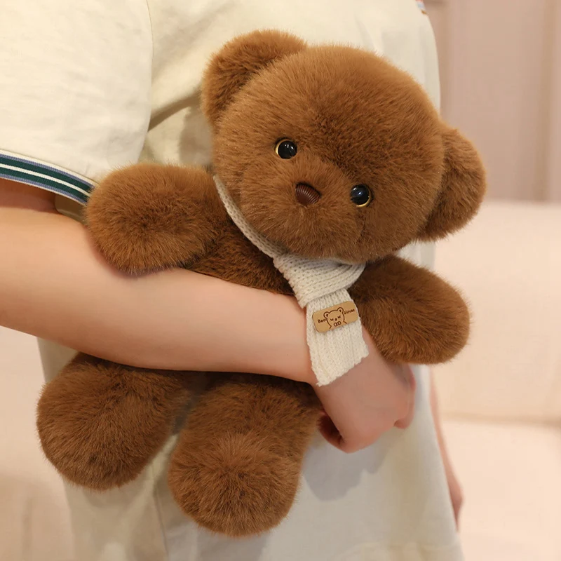 30 سنتيمتر وشاح لطيف الدب ألعاب من القطيفة الدب الصغير مع الأوشحة ثلاثة ألوان محشوة الحيوان هدايا أعياد ميلاد للأطفال تيدي بير ديكور المنزل