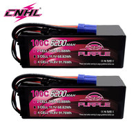 2PCS CNHL 3S 11.1V Lipo Battery 6200mAh 100C Hardcase with EC5 Plug For RC Car Boat Vehicles Truck Tank Truggy Buggy Hobby