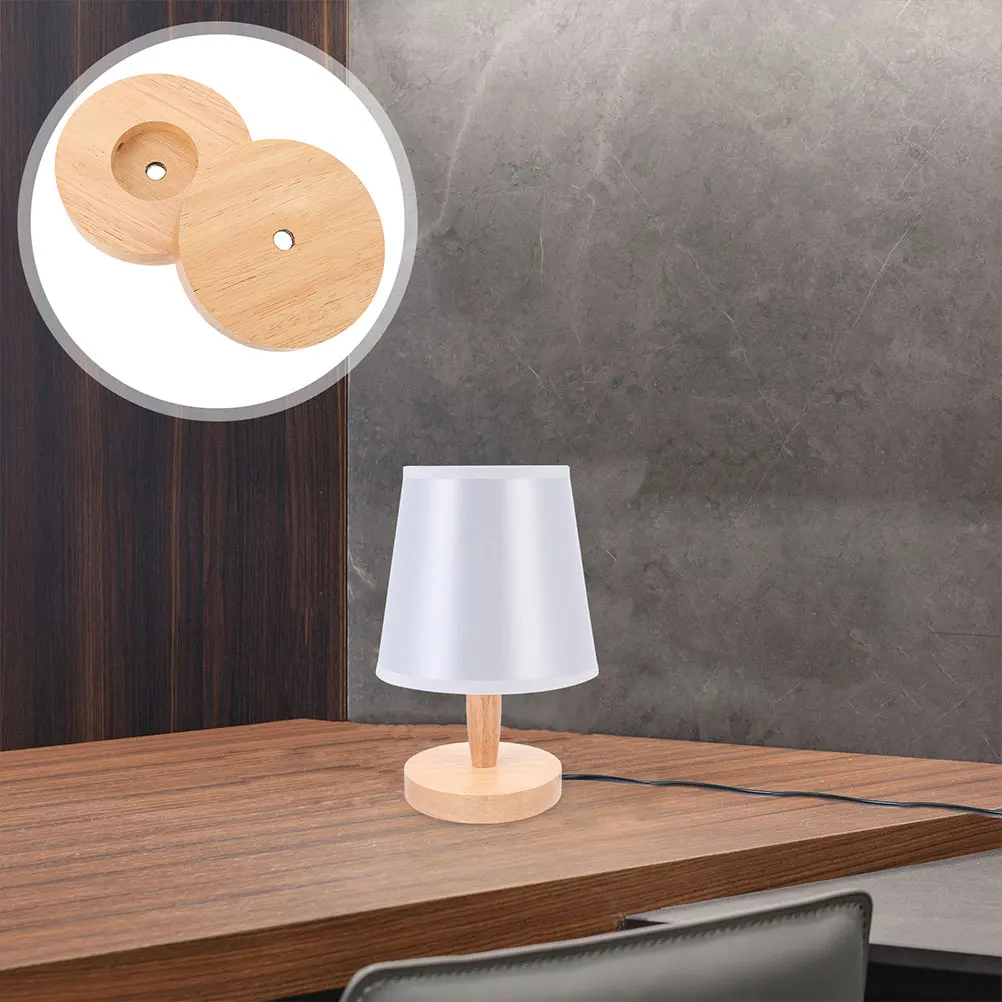 

3Pcs Night Lamp Wood Bases Smooth Stand High Decor Table Lamp Accessory Night Light Stand Round Light Base