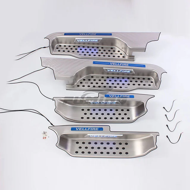 알파드 차량 개조 액세서리용 스테인리스 스틸 교체 페달, 장식용 분위기 조명 포함