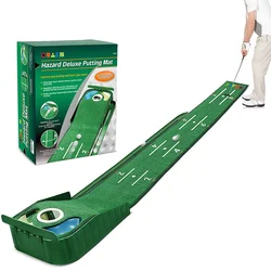 PGM Golf Indoor Putting Mat Putter Trainer Green Carpet Practice Set Ball Return Mats PM009