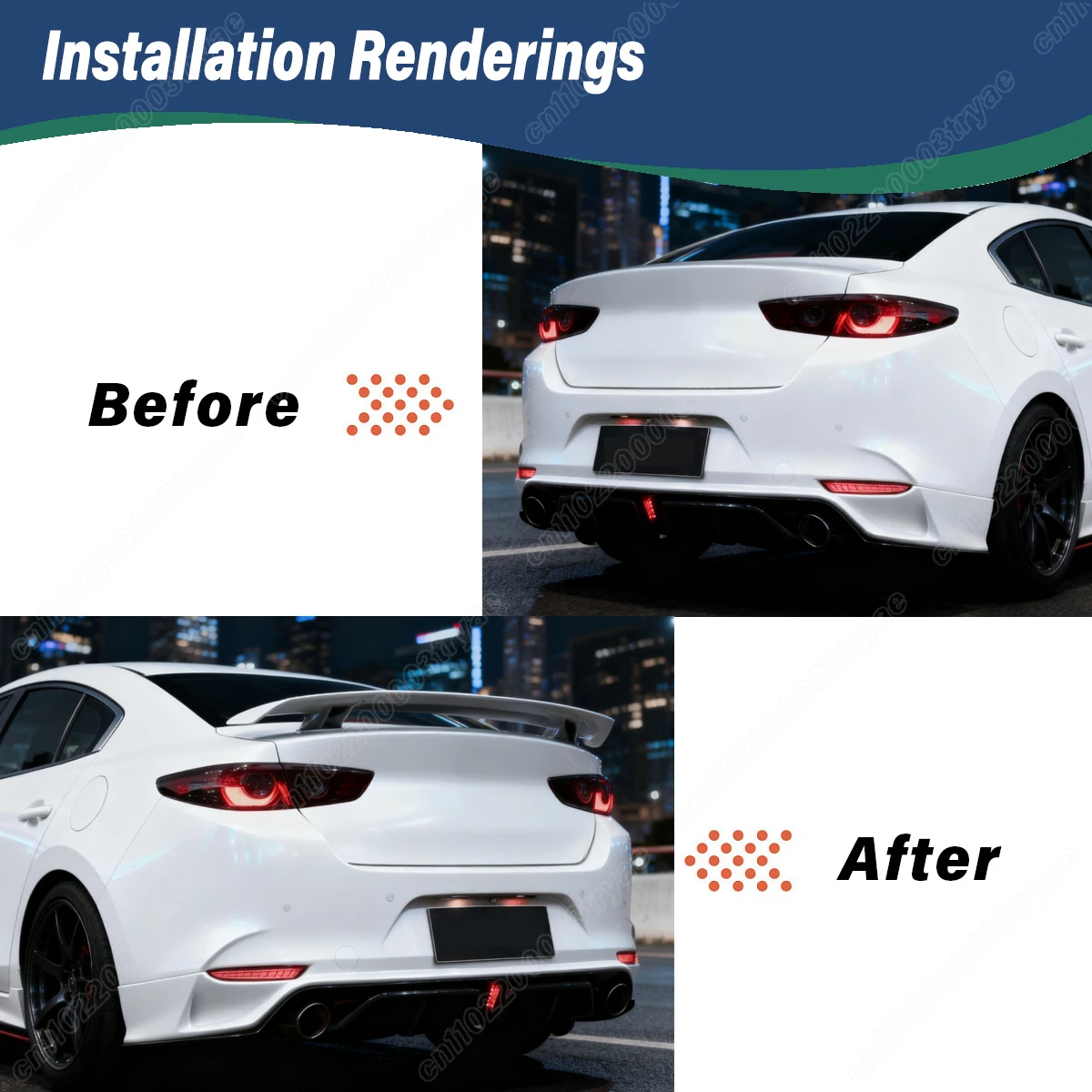 For Mazda 3 Sedan Next Generation Angkesela 2019 2020 2021 2022 Automobile Trunk Spoiler Fixed Damper Wing Body Modification Kit