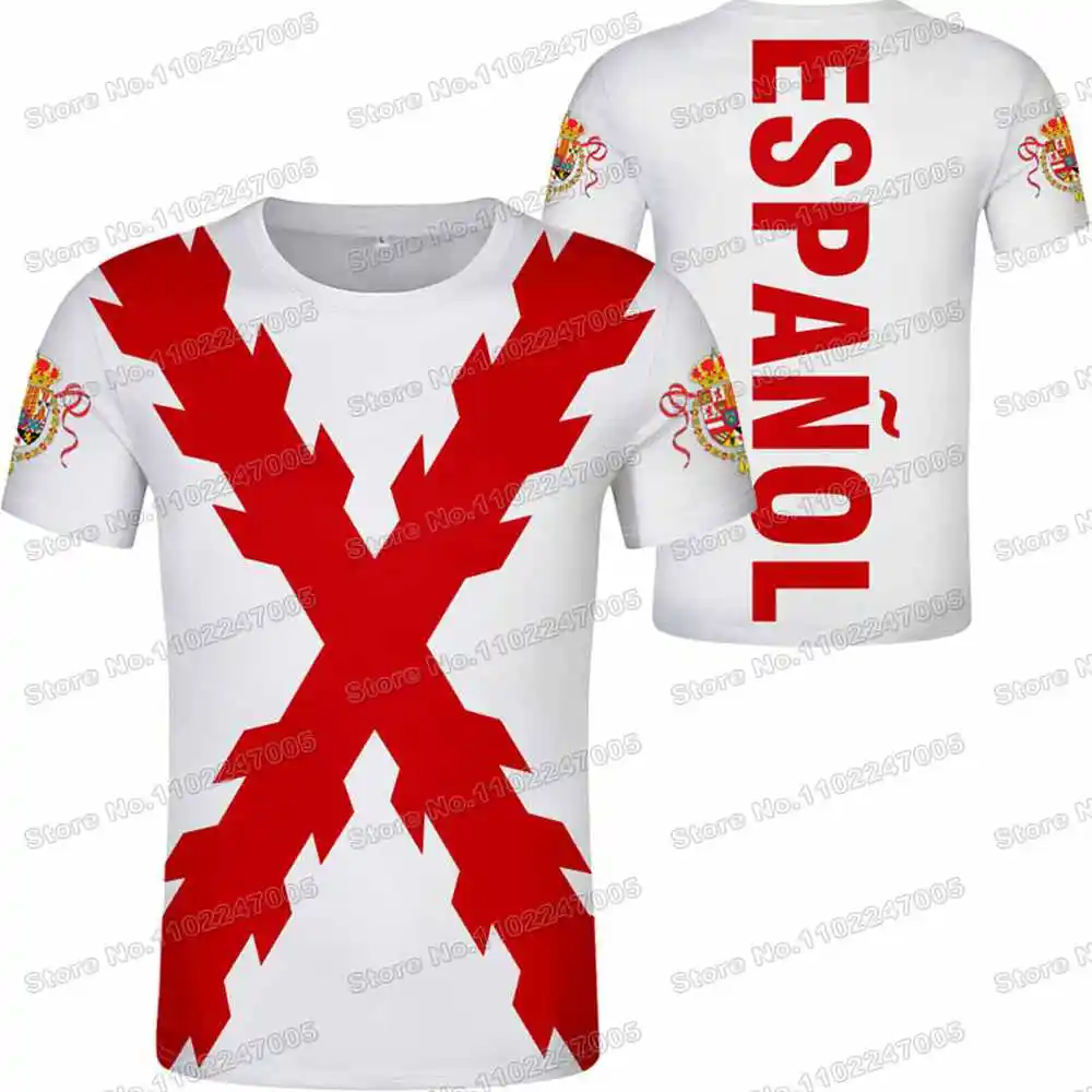 Camiseta Bandera de Cruz del imperio español para hombre, España ropa informal para exteriores, camisetas de entrenamiento, ropa deportiva para correr, 2022