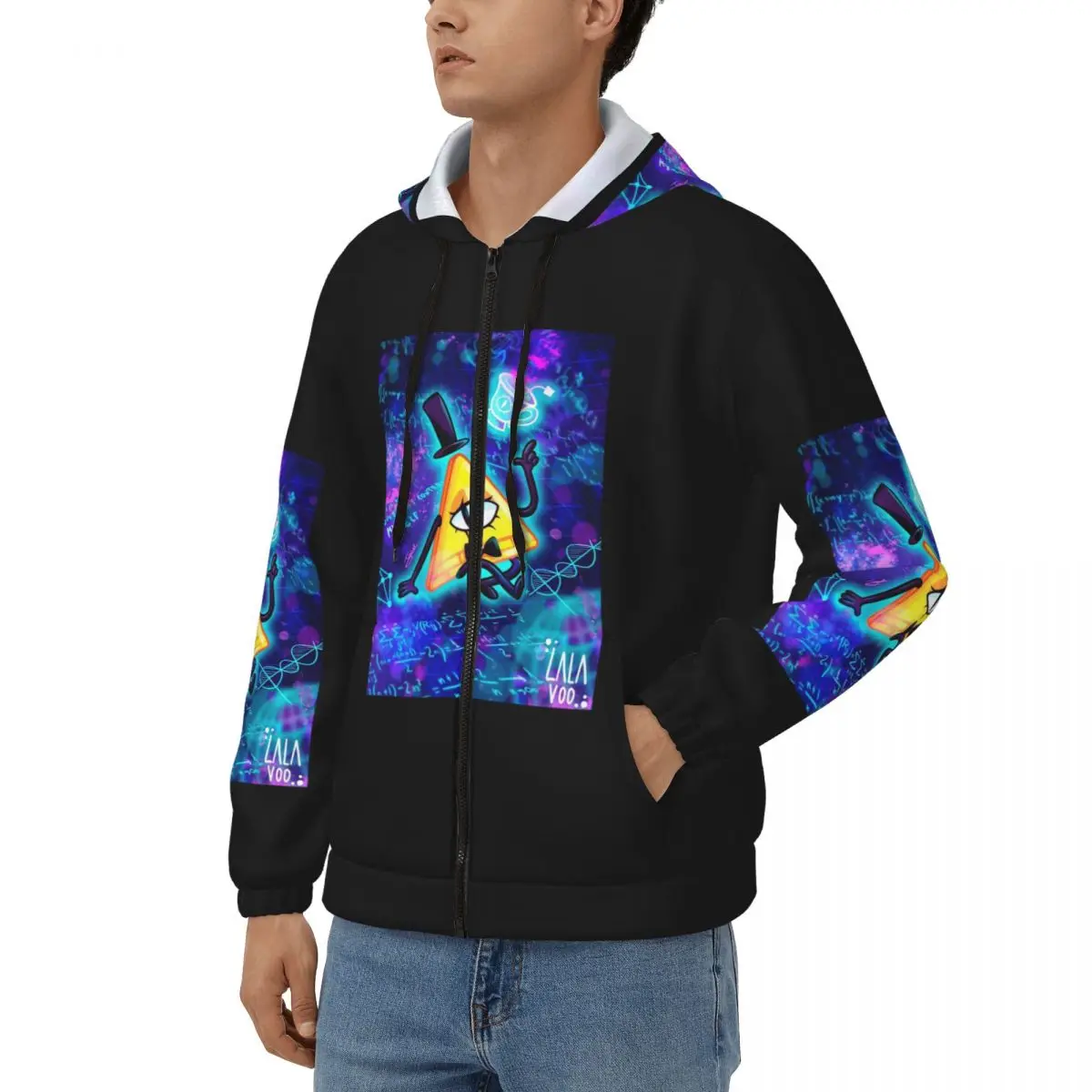 Bill Cipher Gravitys Falls Zipper Hoodies Hip Hop Pullover Autumn Winter Men's Women's Sweatshirt Long Sleeve Tops