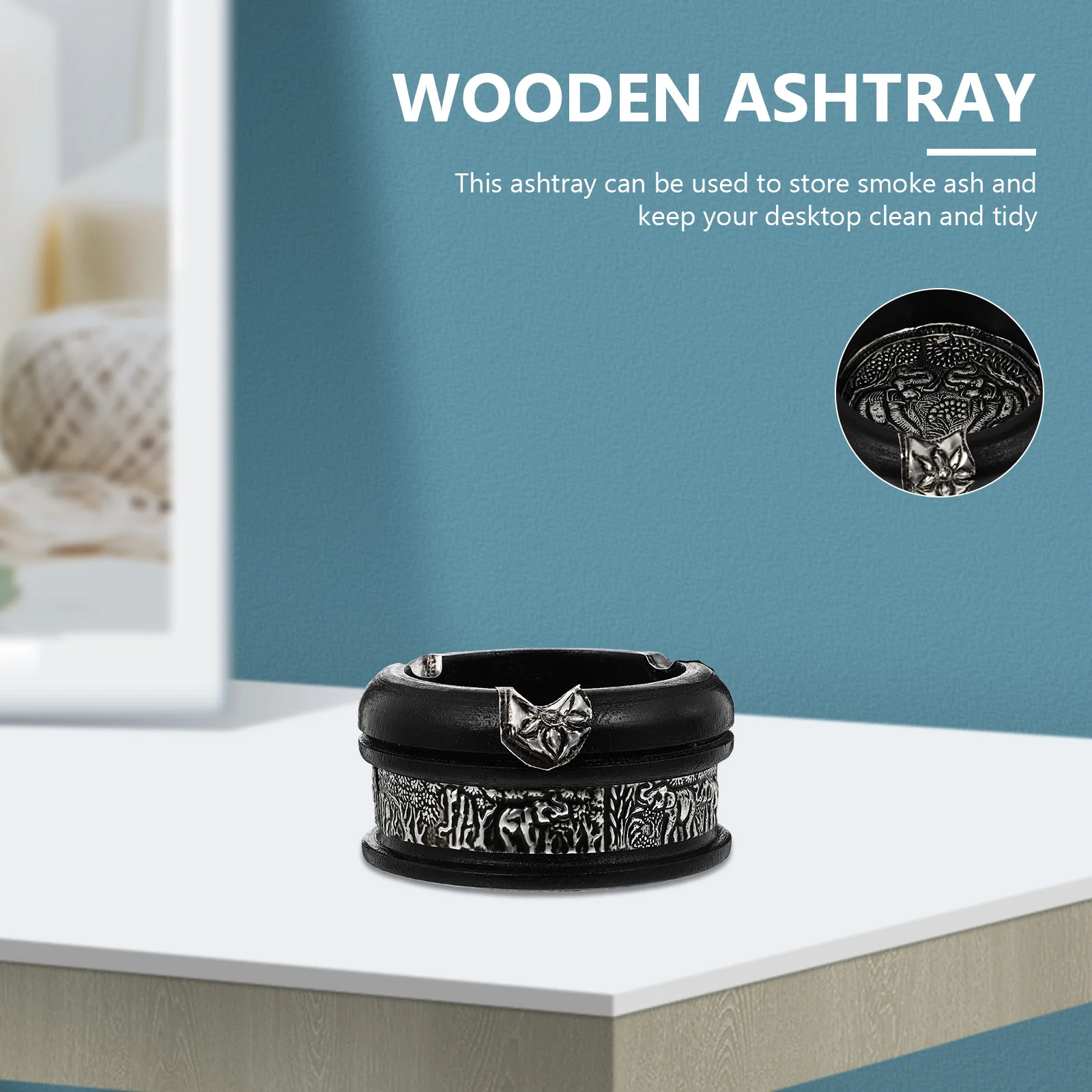 

Wood Ashtray Chic Multifunctional Creative Vintage Cigarette Household