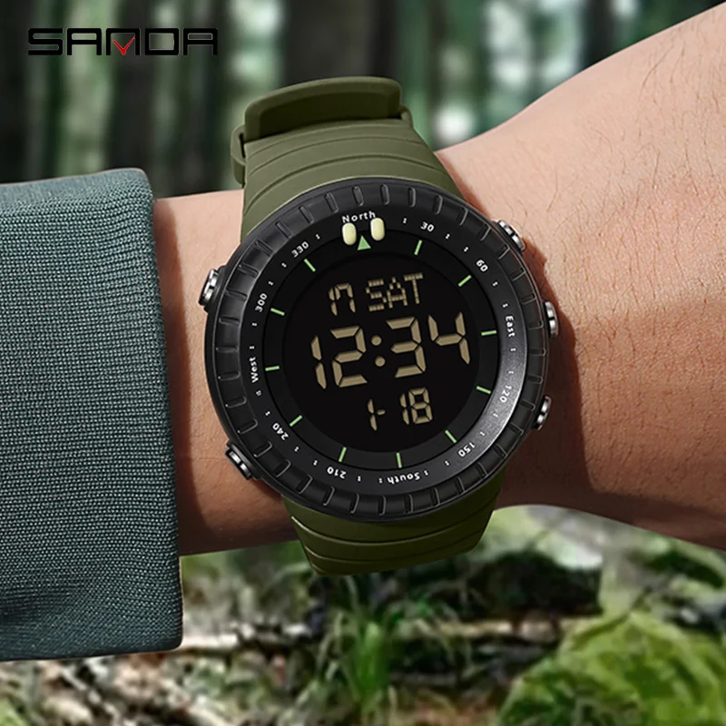 SANDA Fashion Military Sports Watch for Man 50m Waterproof Digital Watches Luxury Outdoor Men\'s Wristwatch Original Clock 6184